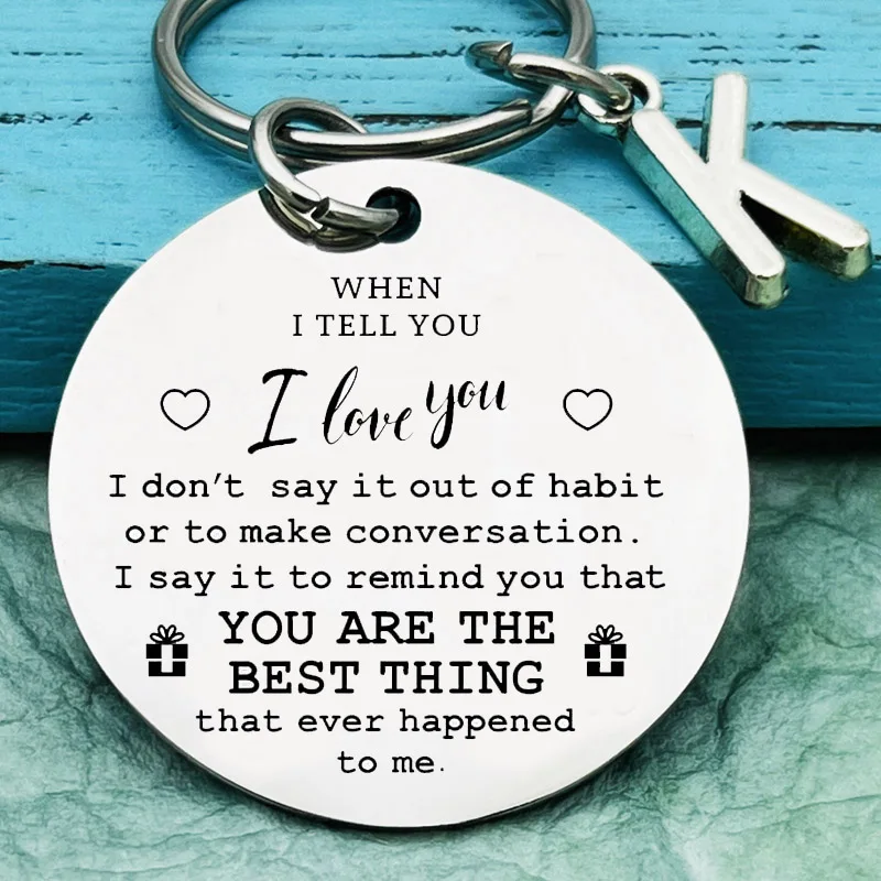 

Christmas Love Ornament Keychain, When I Tell You I Love You, Stainless Steel Keepsake Gift Keyring