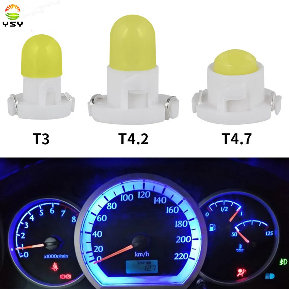 

10PCS T3 T4.2 T3 T4.7 COB Car LED Instrument Panel Lights Dashboard Indicator Central Control Lamp Wedge Light 12V