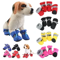 4pcsset pet dog shoes for small dogs waterproof anti slip rain shoes winter warm snow boots puppy shoe pet accessories supplies