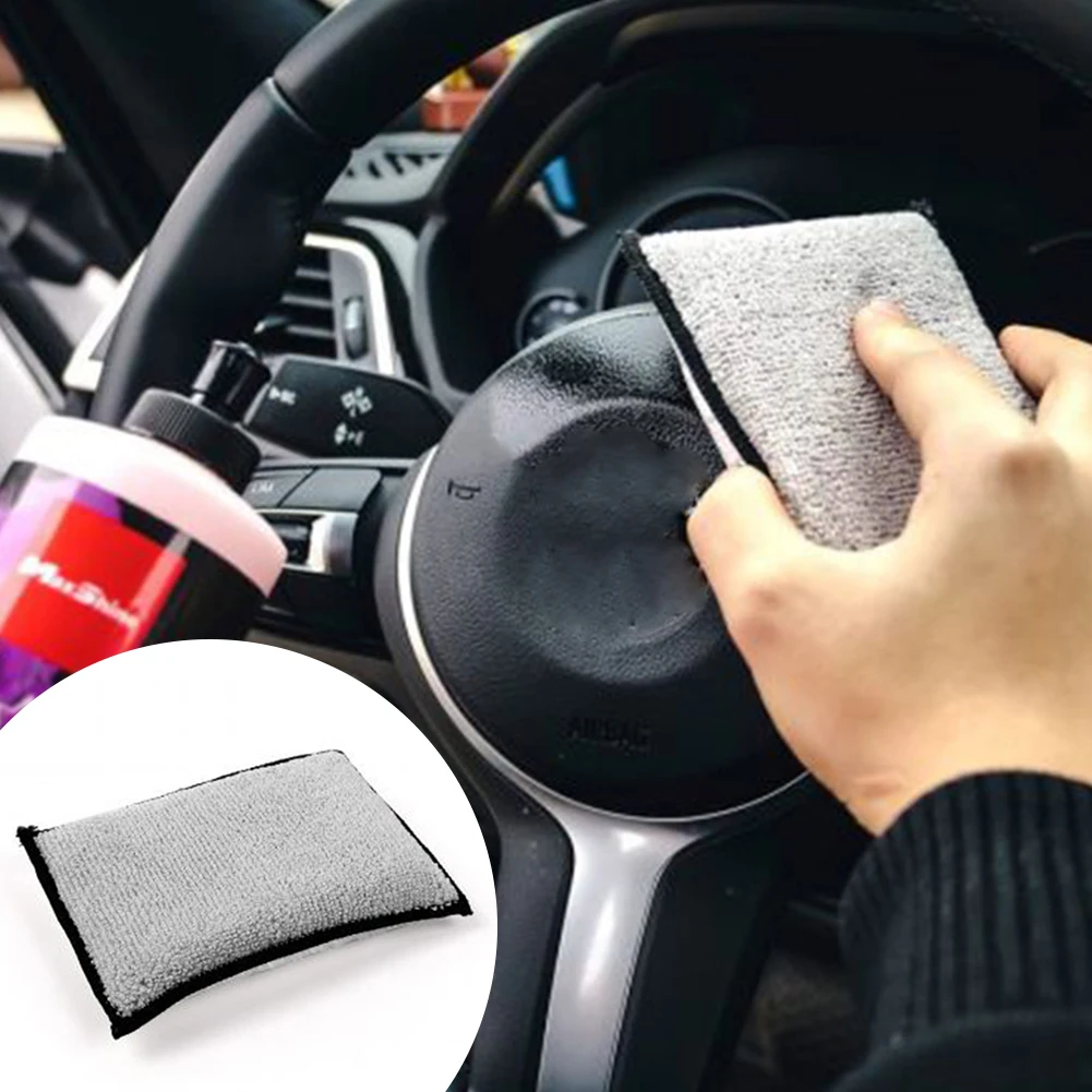 

1-5PCS Microfiber Interior Scrubbing Sponge (5”x3.5”) Applicators for Leather Plastic Vinyl and Upholstery Car Cleaning tools