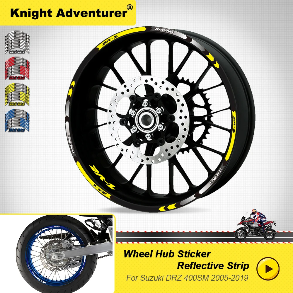 

New Arrival!! For Suzuki DRZ 400SE 2005-2021 Motorcycle Wheel LOGO Stickers Stripes Reflective stripe Tire Decals Stickers Set