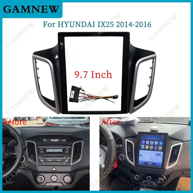 

9.7 inch Fasxia Car Audio Frame Car Radio Fascia,gps navigation fascia panel is suitable For Hyundai Creta ix25 2014-2016