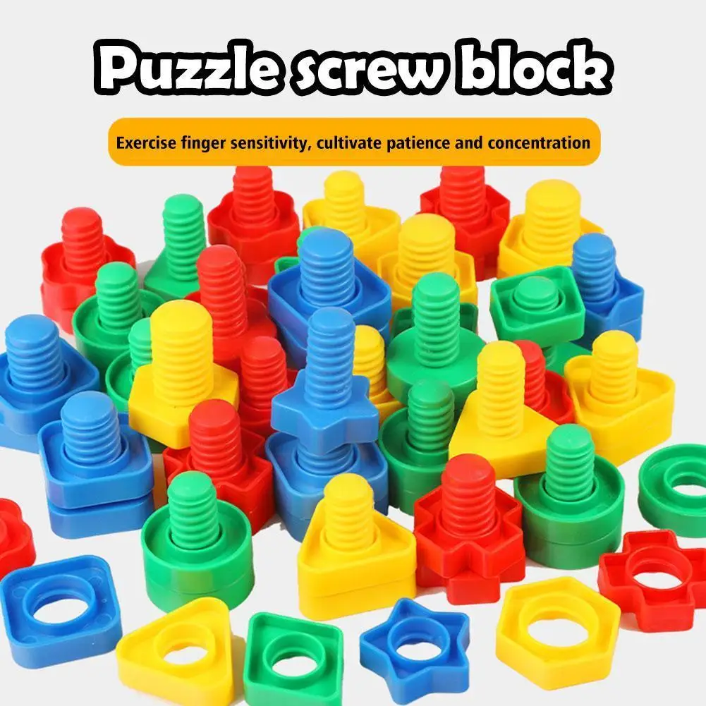 

Винтовые строительные блоки, пластиковые вставки, блоки в форме гайки, игрушки для детей, развивающие игрушки, модели шкала Монтессори X5E6