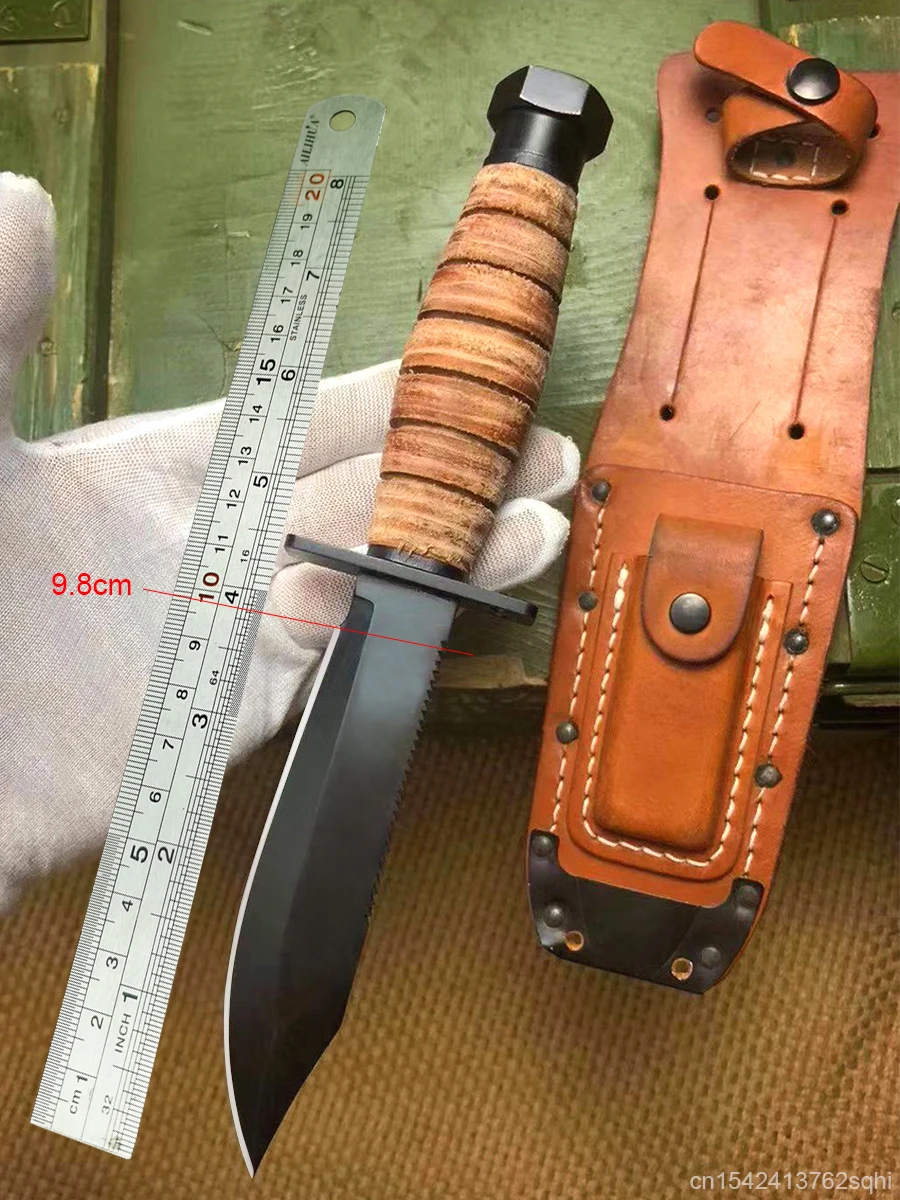 Классический тактический прямой нож для улицы из высокоуглеродистой стали -