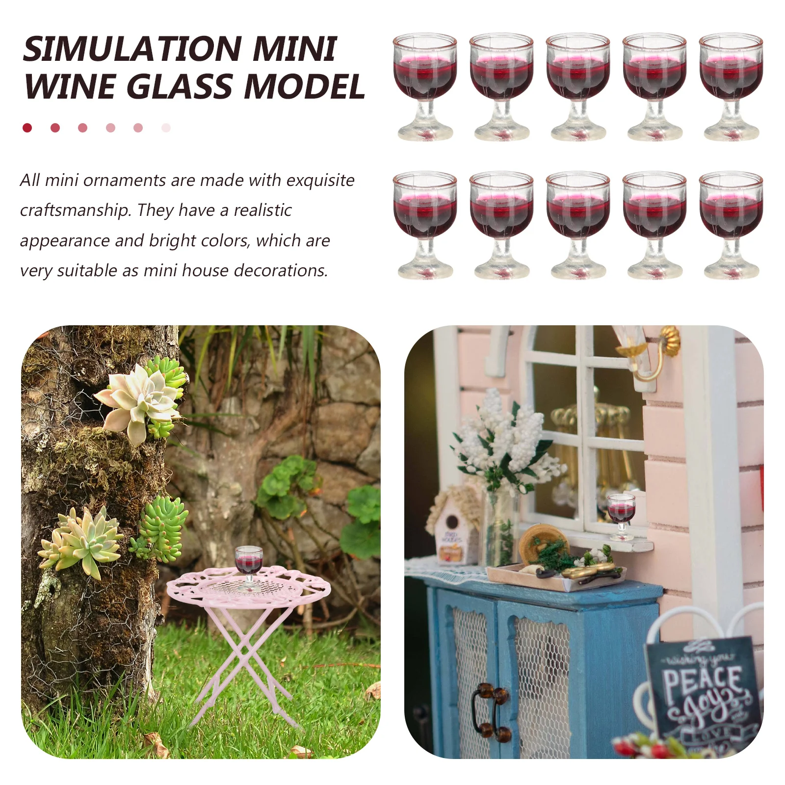 10 шт. стеклянные миниатюрные украшения для кукольного домика декоративные