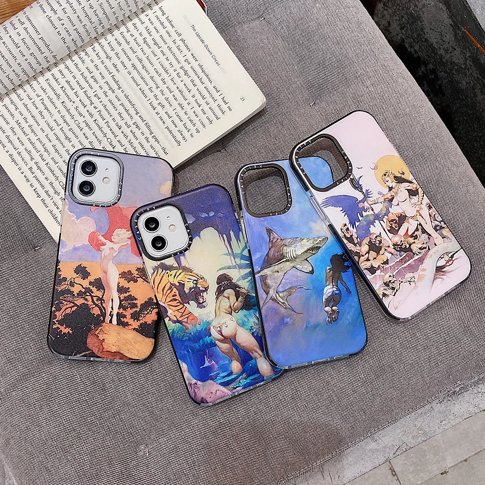 

Escape On Venus by Frazetta Girls Phone Case For IPhone 12 11 Pro X XS XR Max 7 8 6 6S Plus Clear Soft TPU Shockproof Back Cover