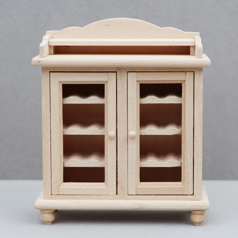 

Dollhouse Miniature Wine Cabinet Display Cabinet Model Furniture Accessories For Doll House Decoration Kids Play Toys