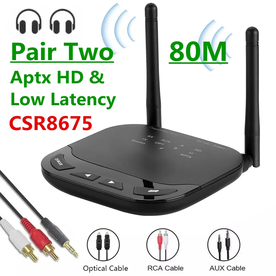 

CSR8675 AptX HD LL Bluetooth 5,0 передатчик приемник с байпасом SPDIF AUX 3,5 мм беспроводной аудио адаптер для ТВ ПК автомобильные наушники