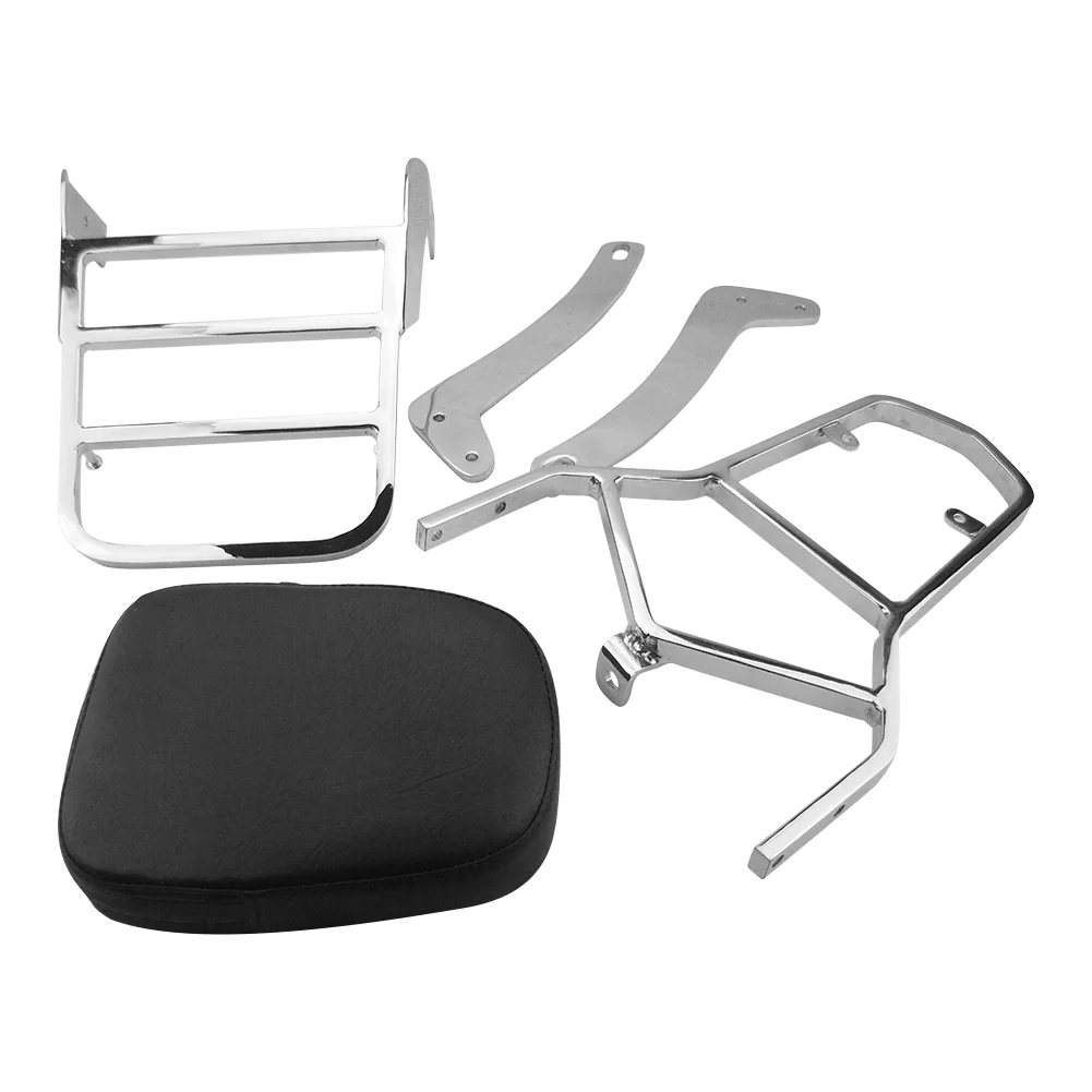 Хромированная спинка заднего пассажира мотоцикла с подушкой для Yamaha Virago XV125 XV250