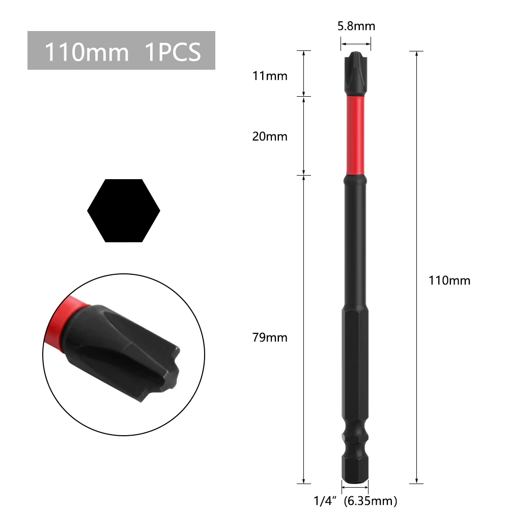 Мощная магнитная отвертка LAVIE 1/4 дюйма с шестигранным хвостовиком 5A S2 материал PH2 X 65 мм 110 мм Нескользящая отвертка P03065O P03110O