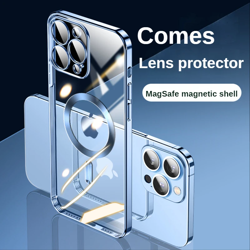 

Magnetic Case for Iphone 14ProMax 13 12 Magnetic Phone Case Iphone 11 Pro Case Magsafe Full Case IPhone 13 Lens Full Cover