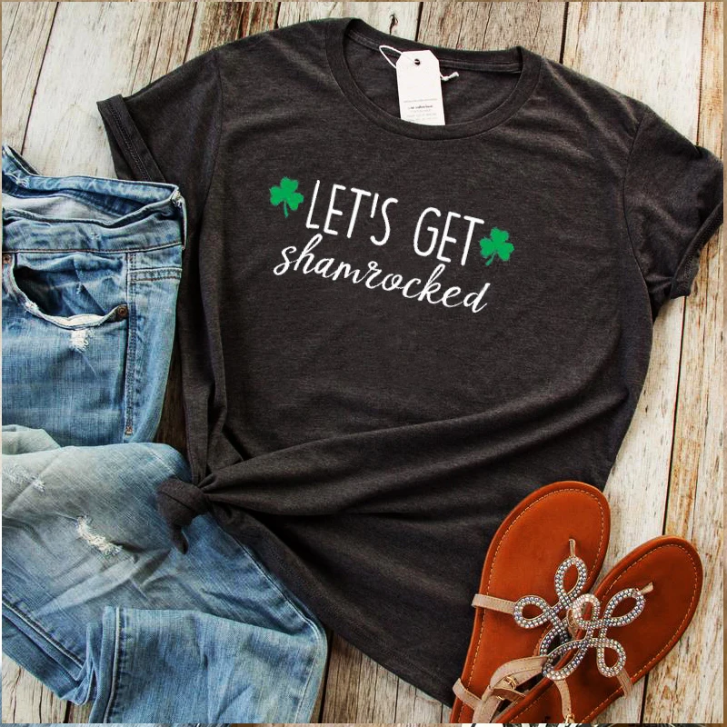 

Holiday Shirt Mom Irish Tee Women's St.Patrick Day 2022 New Shamrock Shirt Gothic Lets Get Shamrocked Tshirt Women XL