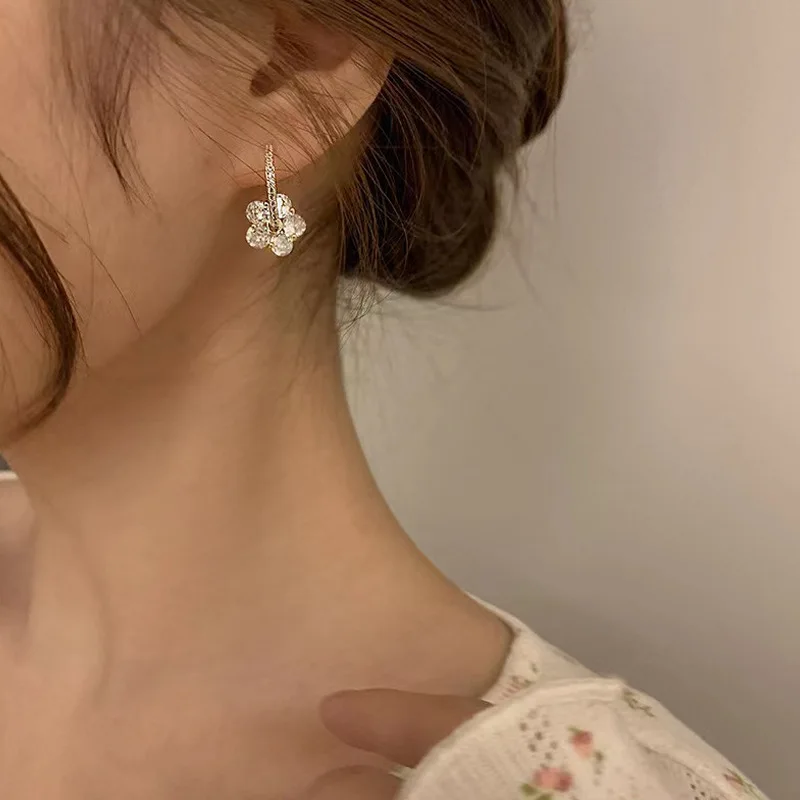 

Meteor Shower Microinset Zircon S925 Silver Needle Plated 14k sweet stud earrings fashion senior sense ear accessories