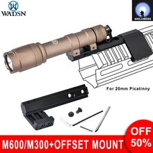 Wadsn M600C Tactical Flashlight Offset Adaptive Mount for 20mm Picatinny Rail SF M600 M300A Hunting WeaponScout Light ThorntBase