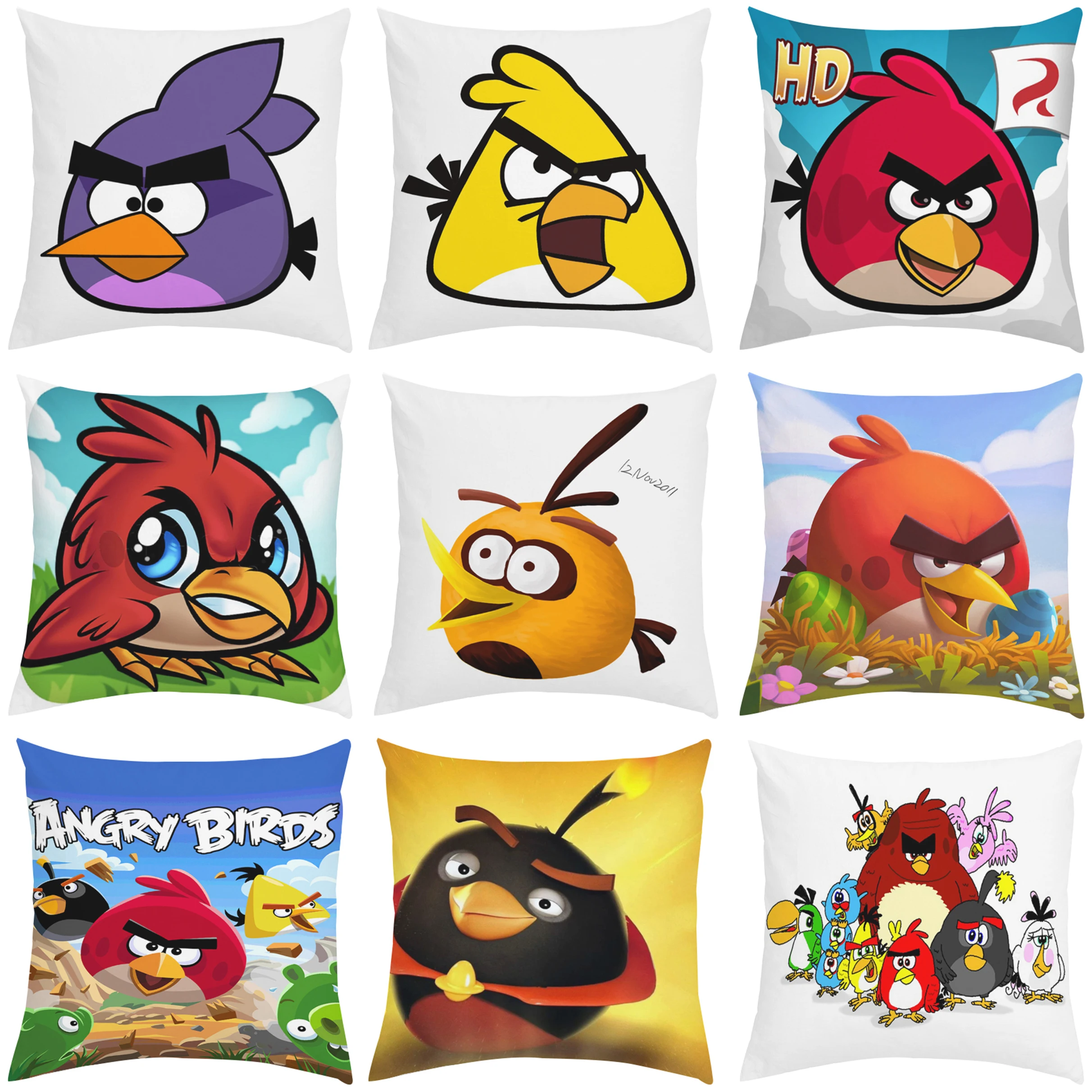 

A-Angry Birds Cushions Home Decor Pillow Cover Cushion Covers for Bed Pillows Decorative Pillowcases 50x50 Pillowcase Sofa 45x45
