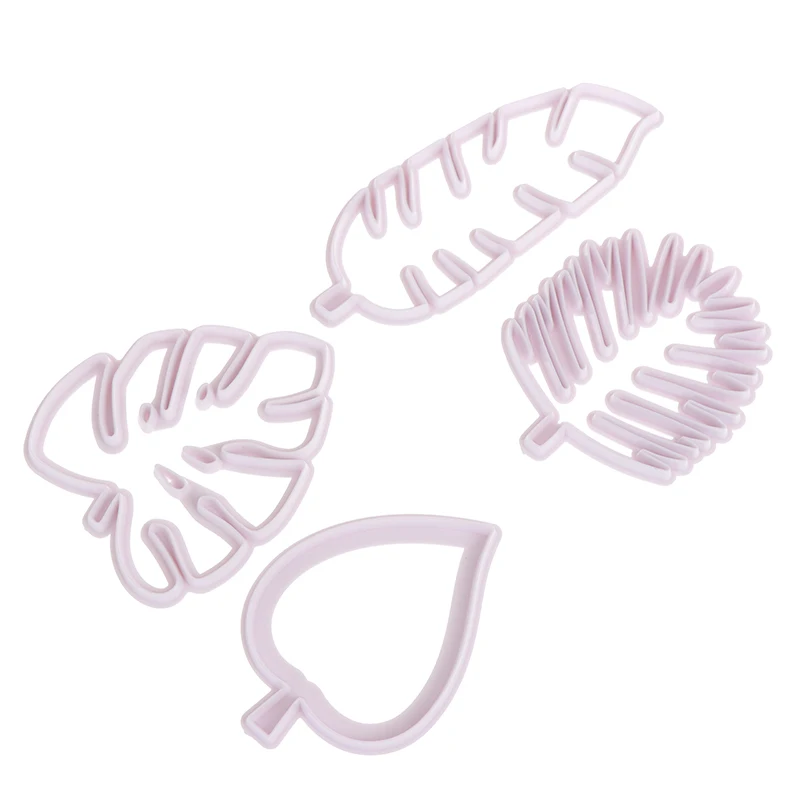 

Set Of 4/Set Tropical Leaf Fudge Cake Moulds Embossed Candy Cookie Cookie Cutter Handmade 3D Plastic Moulds