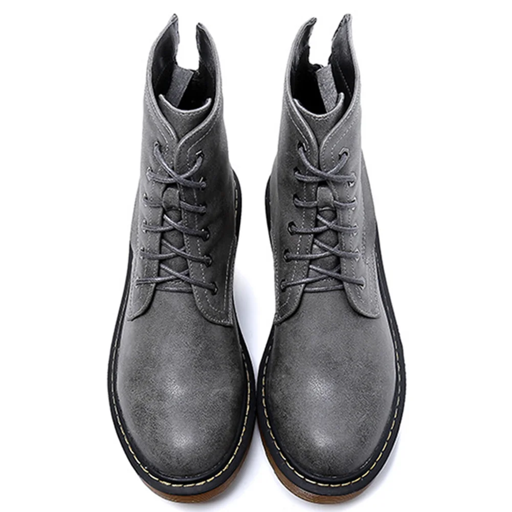 

Fashion Retro Boots Shoes Women Bottine Laced With Thick Flat Boots