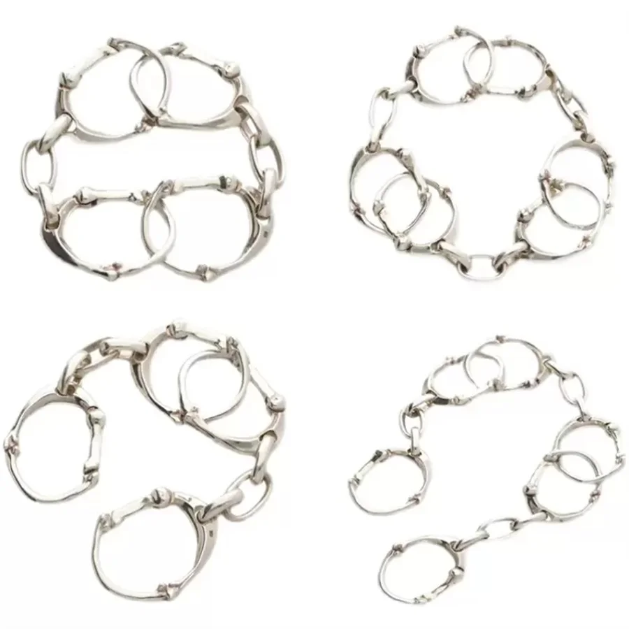 

2021 Ring Bone Chain Shape Bracelet Fashion Trendy Brand Street Exaggeration Popular Wild Hip Hop Ins Style Jewelry Accessories