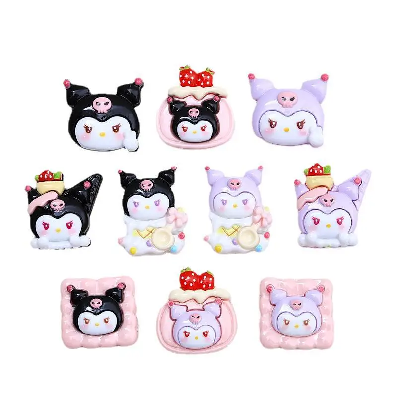 10 шт. Kawai Мультфильм яркая поверхность Клубника Печенье Смола плоская задняя