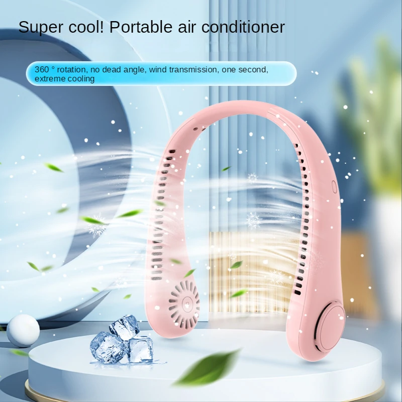 

2023 тихий ленивый модный мини вентилятор красный Силиконовый Портативный Новый шейный мини-вентилятор