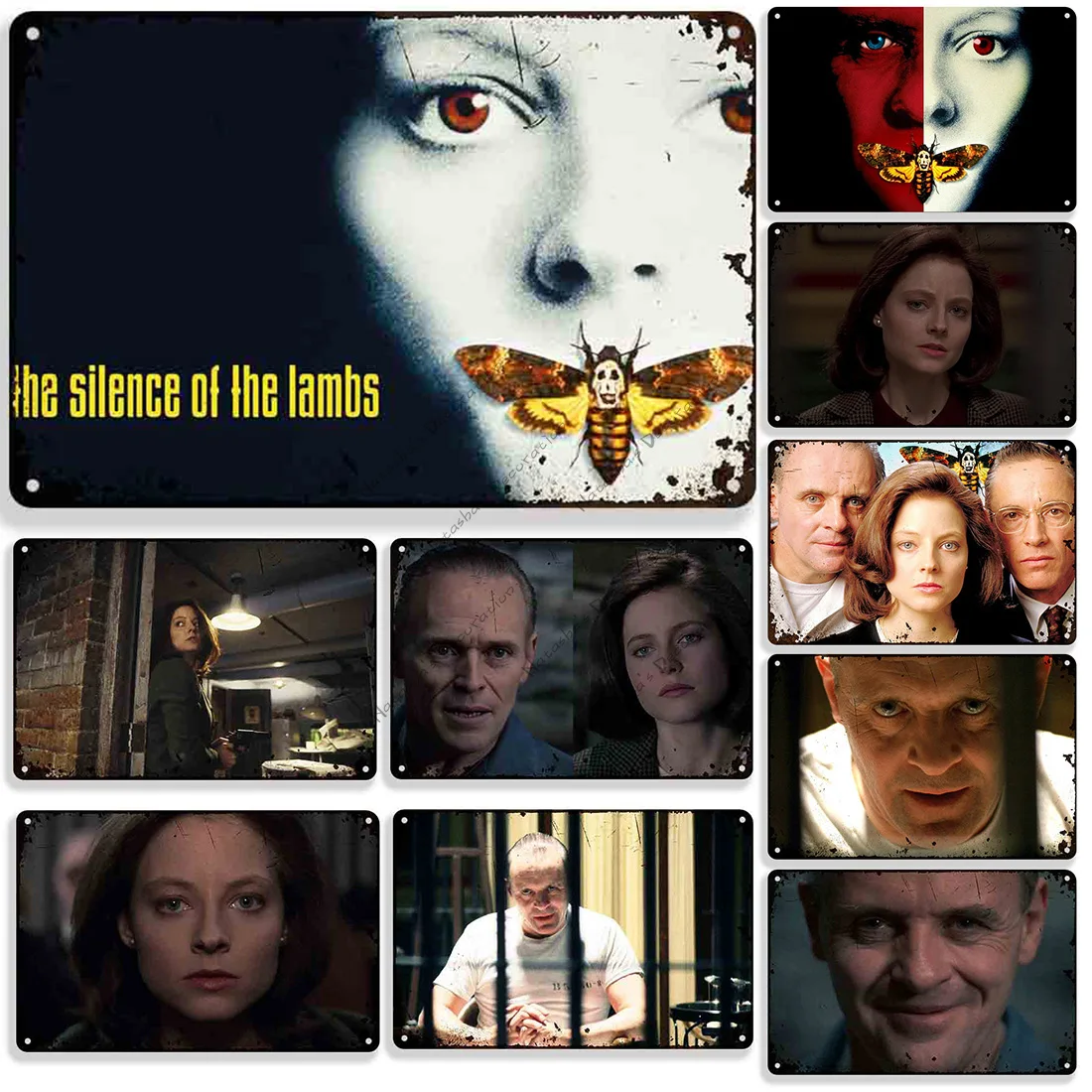 

Тишина ягнят, Ретро плакат, фильм, металлический знак, декоративный знак ржавчины, Настенная табличка, кинотеатр, Мужская металлическая таб...