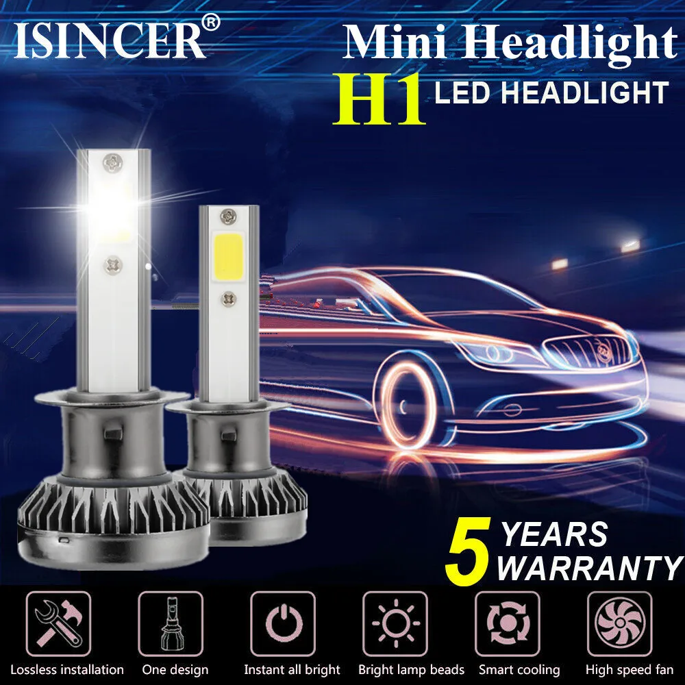 

ISincer Mini Canbus Lampada 110W H7 H1 LED Car Headlight Bulbs COB Chip Car Driving Lamps DRL 6000K White Bulbs Auto Fog Light