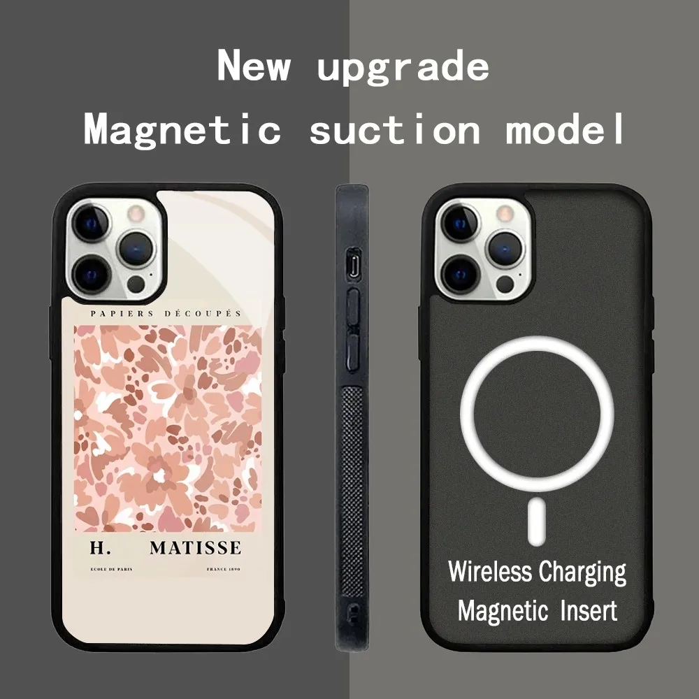серія Etui na telefon Flower Matisse для iPhone 15 14 13 Pro Max 11 12 Mini Alex Mirror do bezprzewodowego ładowania Magsafe