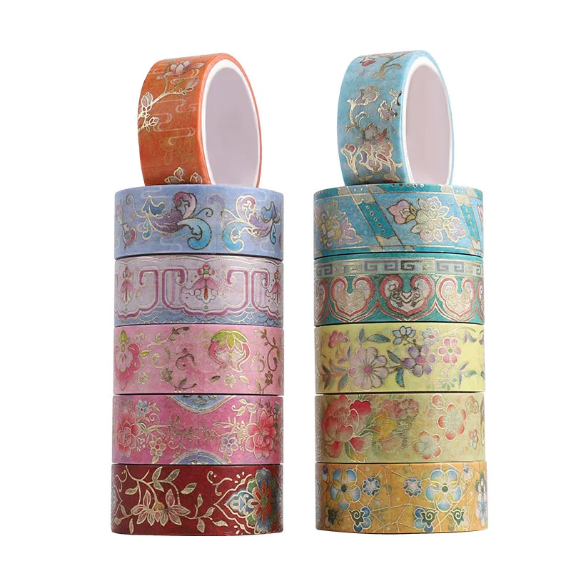 

12 Pcs/Set Stars Planet Washi Tape Gold Foil Masking Tape Kawaii Decorative Adhesive Tape Sticker Scrapbooking Diary Stationery
