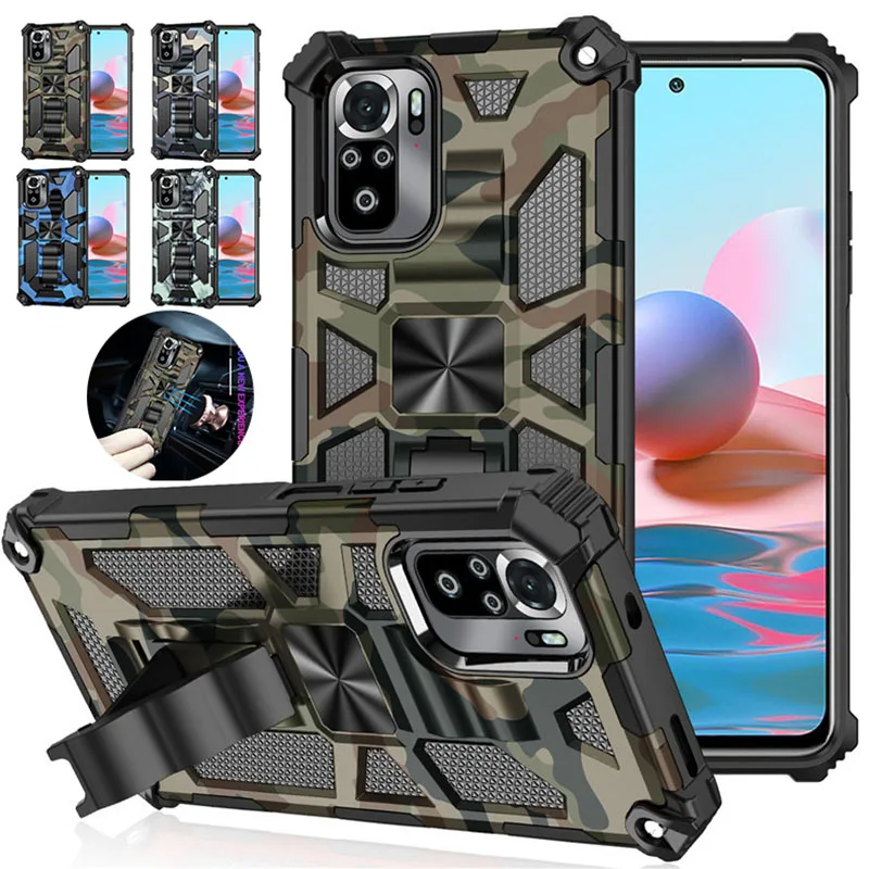 

Case for Xiaomi 11T 11 Pro Redmi Note 11 10 Poco X4 Pro Poco M4 Pro Camouflage Military Grade Bracket Shockproof Phone Case