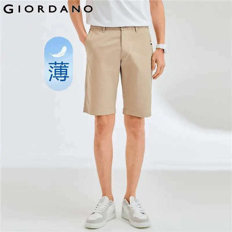 GIORDANO Men Shorts Mid Rise Lightweight Comfort Stretch Shorts Solid Color Simple Pockets Summer Fashion Casual Shorts 13103231