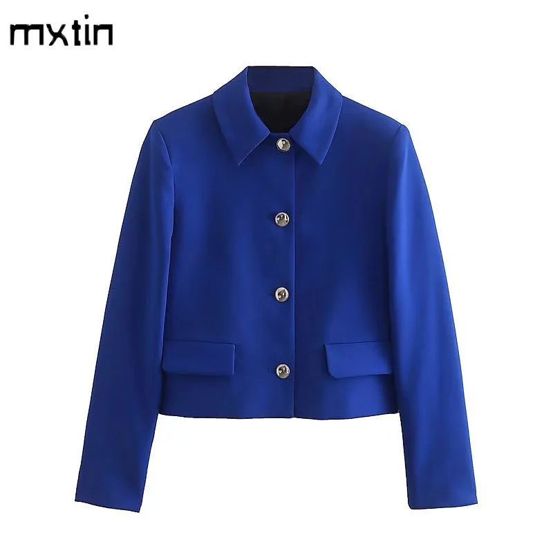 

2022 Women Fashion Single Breasted Short Blazers and Jackets Work Office Lady Autumn Suit Business Female Blazer Coat Talever