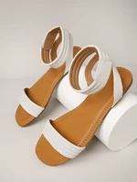 puffy ankle strap vegan leather sandals