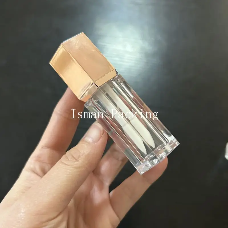 50 шт. шестигранный металлический блеск для губ розового золота тюбик