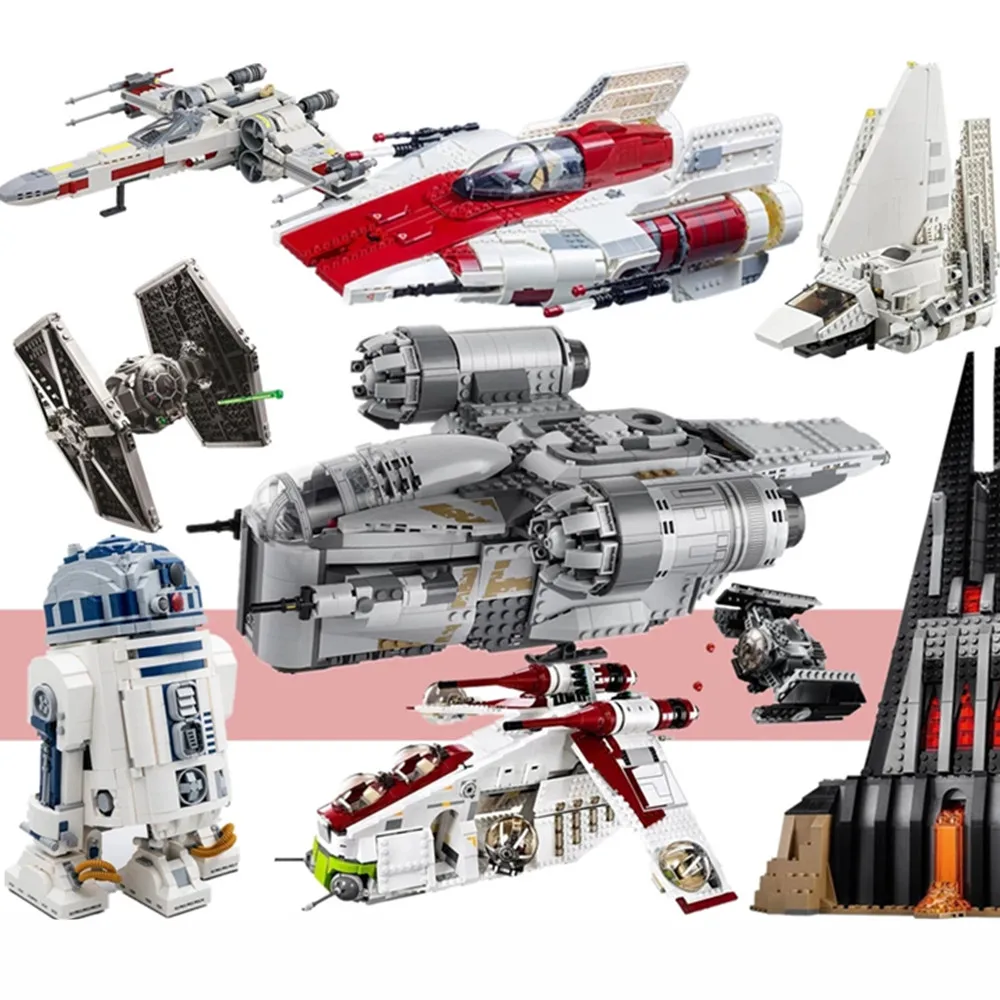 

Star Space Wars бритва Crest R2d2 робот A-wing X-wing истребитель мандалор 75292 Дарт Вейдер игрушка конструктор детский подарок мальчику