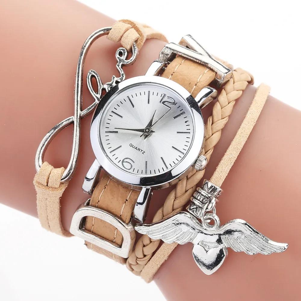 Часы наручные Duoya женские кварцевые брендовые Роскошные с серебристой подвеской