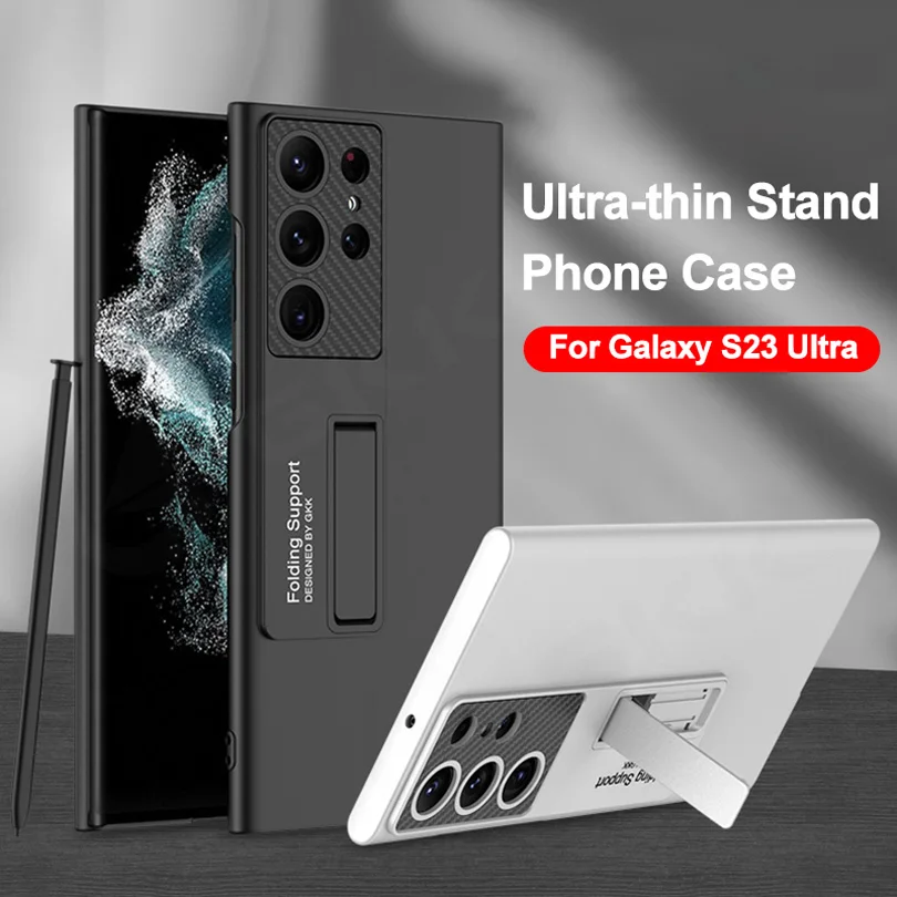 

GKK армированный пластиковый Твердый Чехол-подставка для Samsung Galaxy S23 S22 Plus, Ультратонкий чехол, противоударный защитный чехол для Samsung S23 Ultra