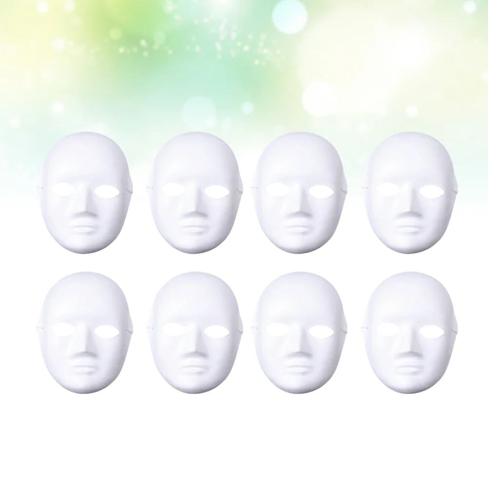 

8pcs DIY Blank Painting Mask Pulp Mask Graffiti Mask for Cosplay Fancy Dress Masquerade Party Mask (Female Face)