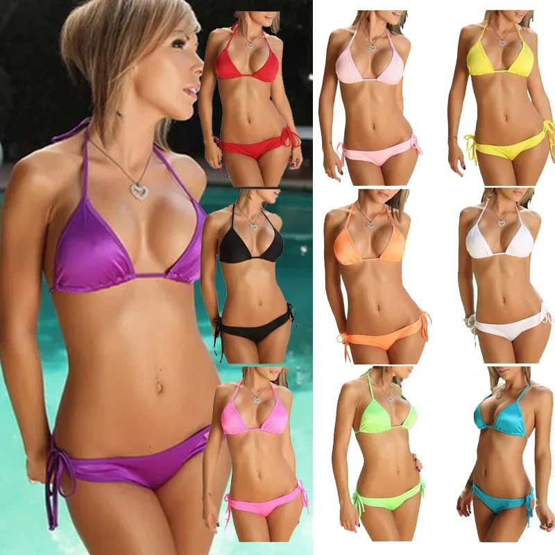 

Sexy Women's Swimsuit Brazilian Thong Bikini Fashion Women Swimwear Micro Biquini Casual Party Beach Bathing Suit Tanga Trikini