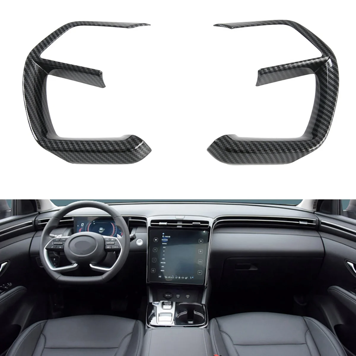 

1Pair Car Steering Wheel Button Trim Cover for Hyundai Tucson L Nx4 2021-2023 Steering Decoration Frame Stickers