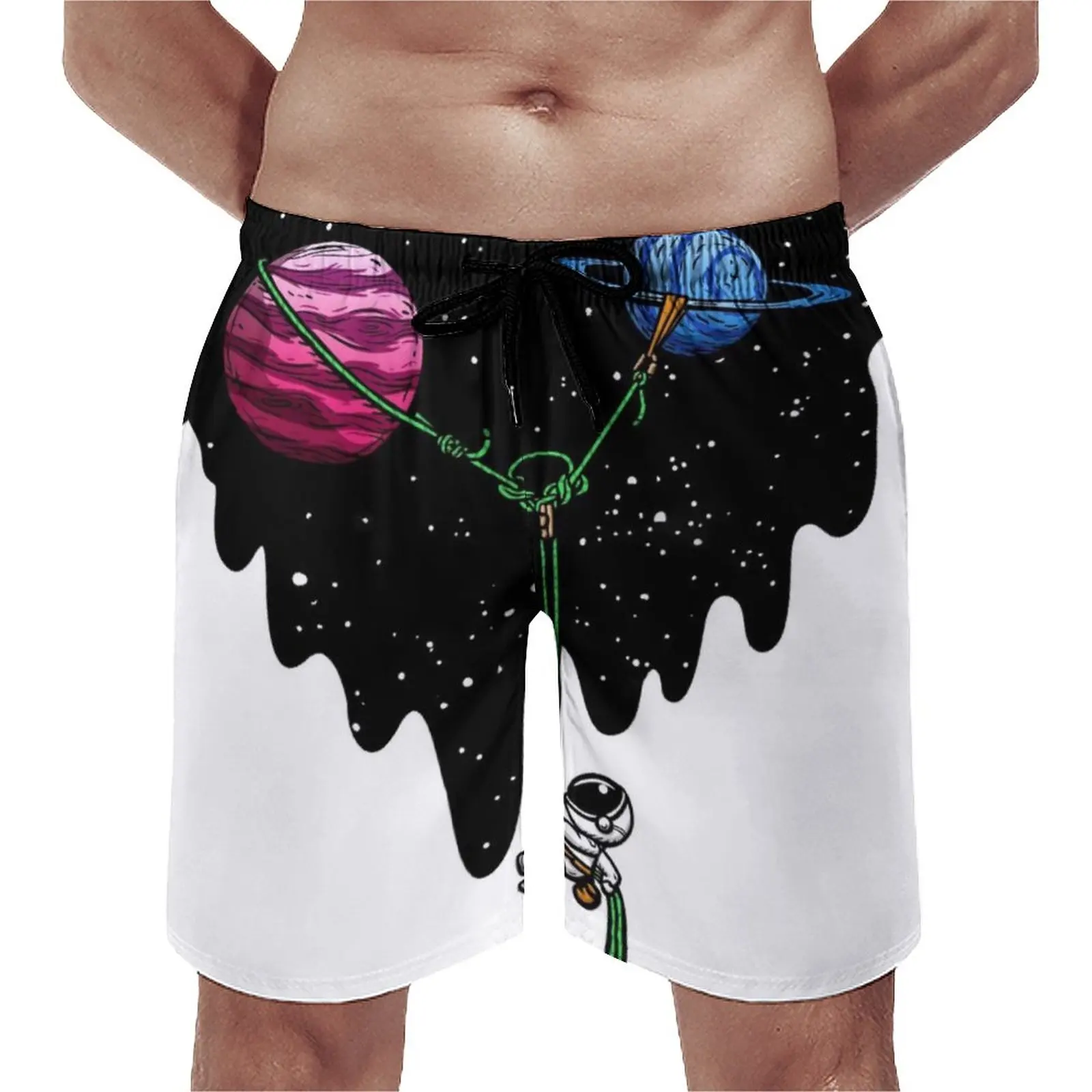 

Galaxy Rock Climbing Board Shorts Sports Beach Short Pants Elastic Waist Classic Printing Swimming Trunks Big Size