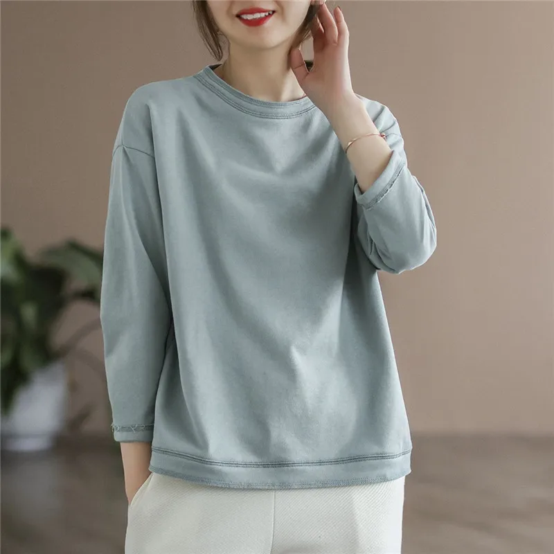 

Толстовка Hoodless однотонная женская Свободная винтажная Толстовка осенние пуловеры с длинным рукавом в стиле Харадзюку Женская хлопковая то...