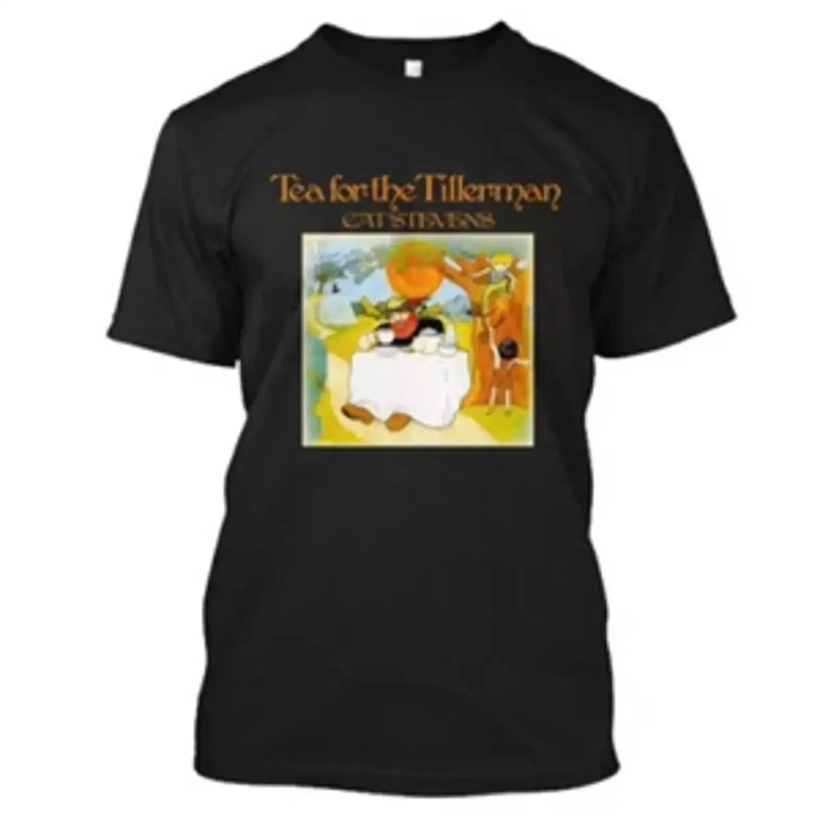 Фото Футболка Cat Stevens Tea For Tillerma Tillerman, винтажная, с эффектом потертости, универсальная, слегка стильная, с графическим принтом, дышащая, унисекс, мягкая, для мужчин №1
