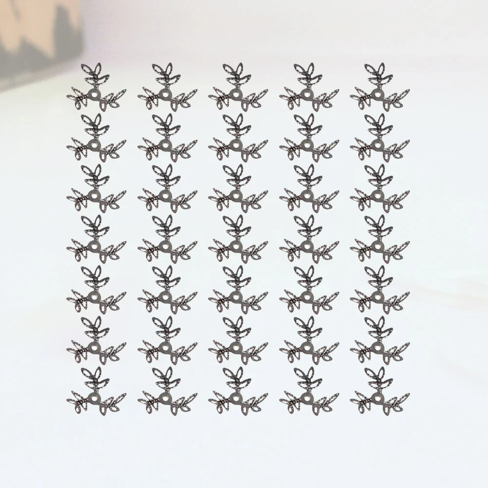 

400PCS DIY Jewelry Making Accessories Three-leaf Hollowed-out Flower Accessory Delicate Earrings Making Material Multi-purpose