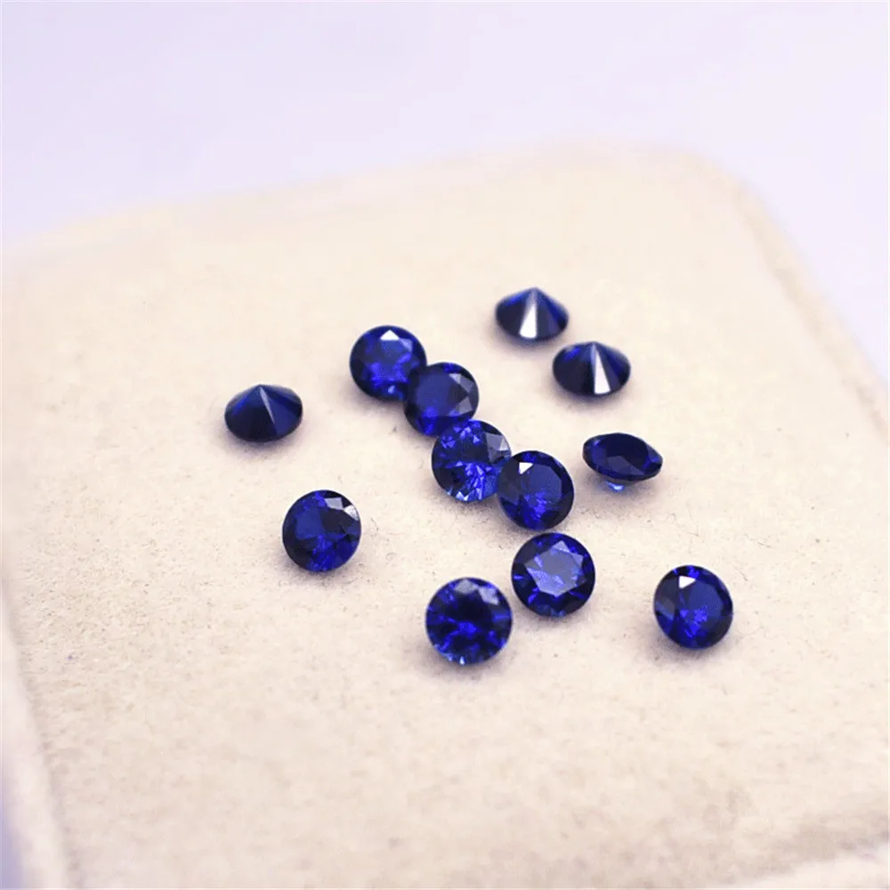 

10pcs Sapphire Round Faceted Gemstones Mohs Hardness 9 Grade AAA Cutting Brilliant Cut Sapphire Gem Small Sizes 0.8mm-3mm SP037