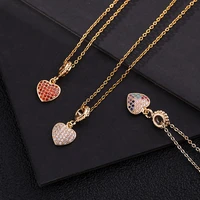 wangaiyao new fashion temperament wild micro set color zircon clavicle chain geometric pendant heart shaped necklace female