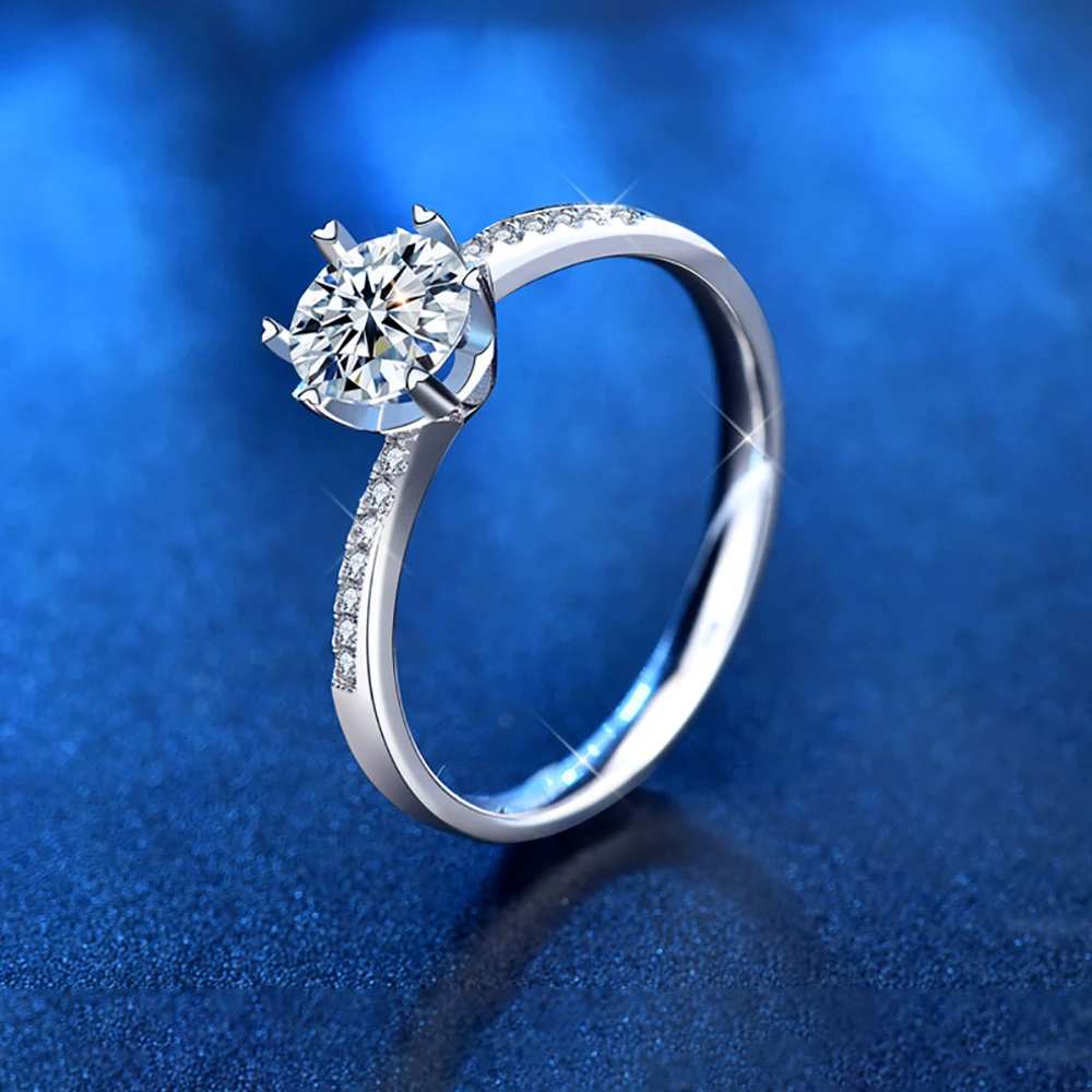 

1 CT Moissanite Ring for Women 925 Sterling Silver Hexagram Star Snow Simulated Diamond Wedding Ring Luxury Jewelry