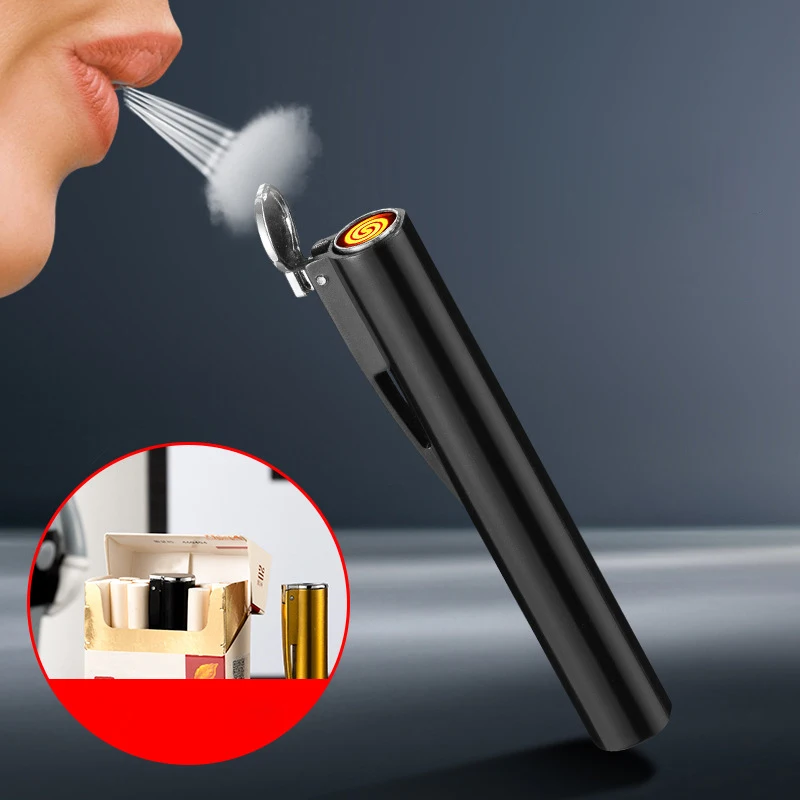 

New Electric USB Rechargeable Tungsten Coil Metal Fire Fold Portable Windproof Flameless Cigarette Lighter Creative Lighters