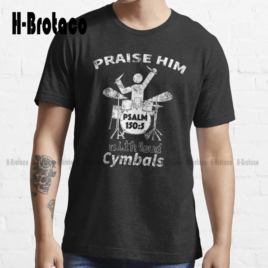 

Похвала ему Кристиан барабан поклонение футболка платье-рубашка хлопковые уличные простые винтажные повседневные футболки сделать ваш ди...