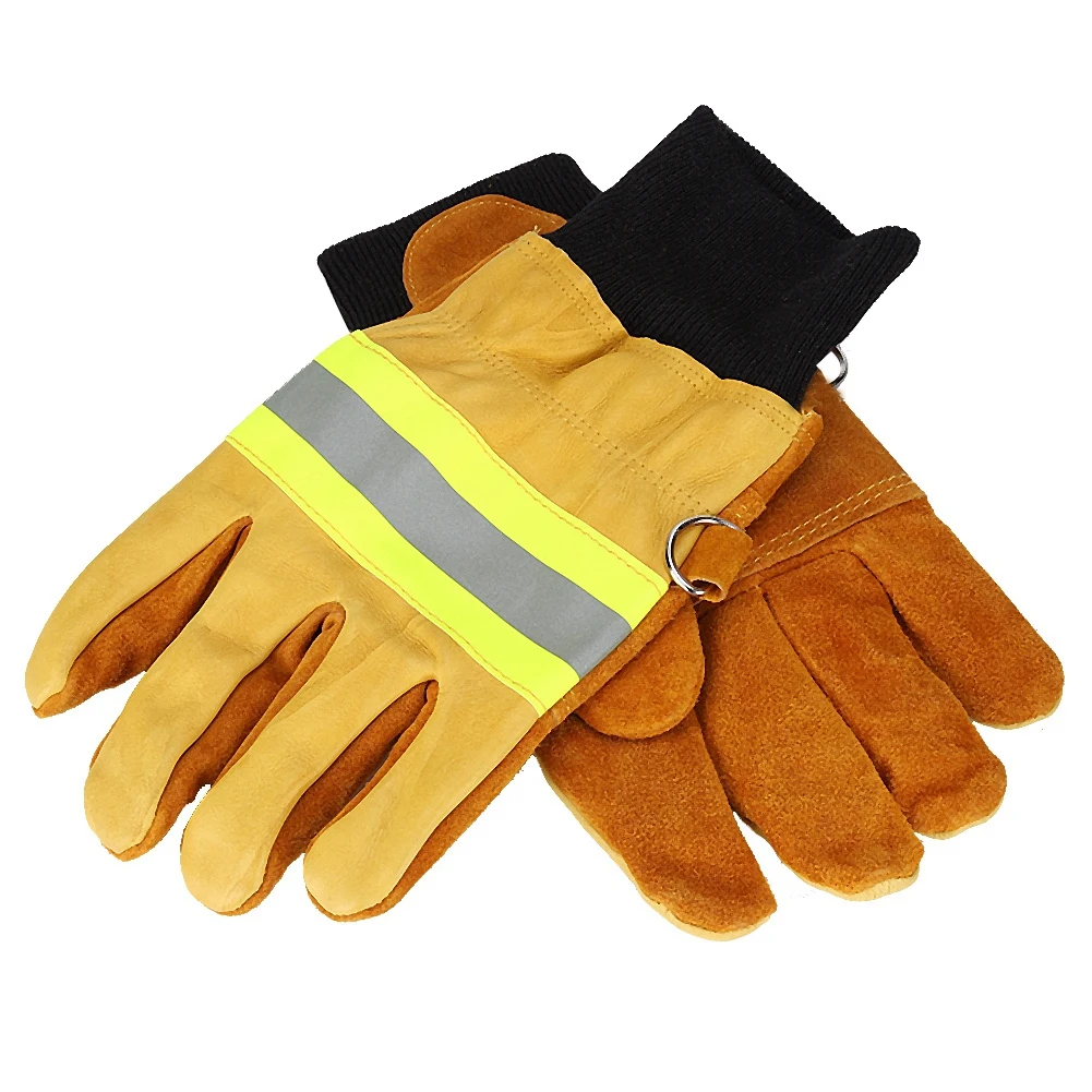 

Pair of Cow Leather Gloves Fireproof Heat Resistant Long Safety Gloves Gloves