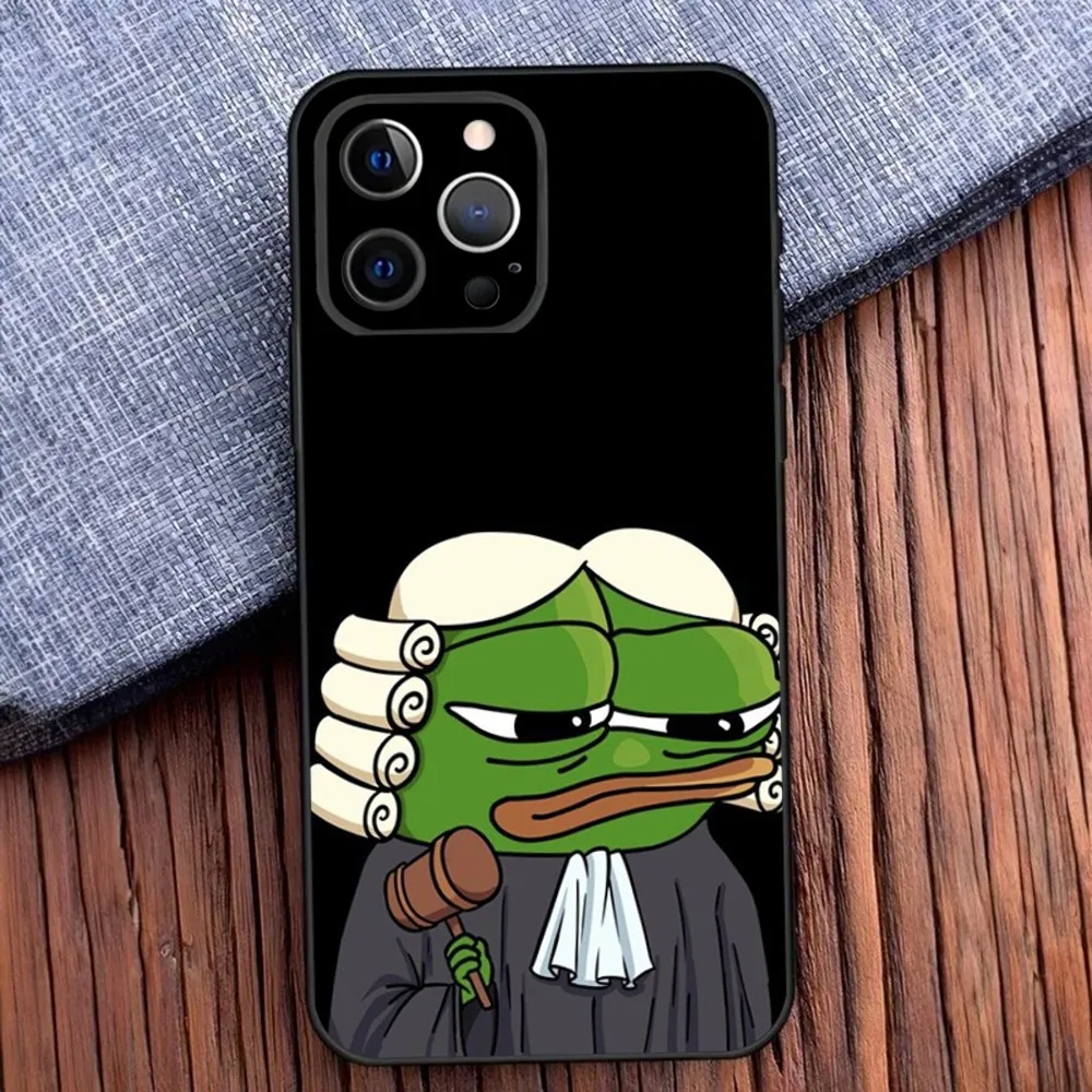 Sad Frog P-Pepe Phone Case For iPhone 16 15 14 13 12 11 Pro X XS Max XR Plus Mini Soft Black Cover